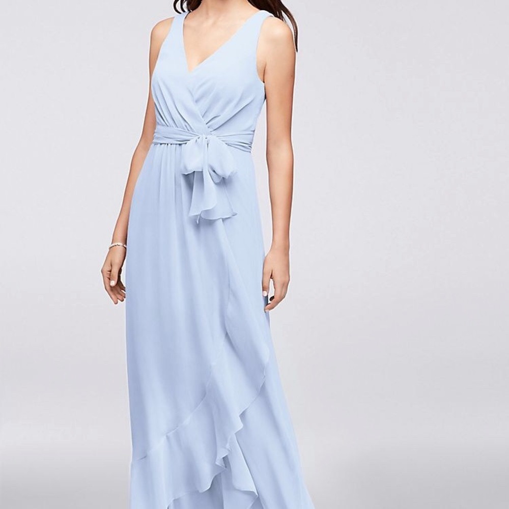 David’s Bridal Ruffle Trim Wrap Bridesmaid Dress